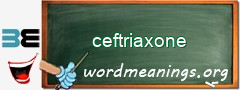 WordMeaning blackboard for ceftriaxone